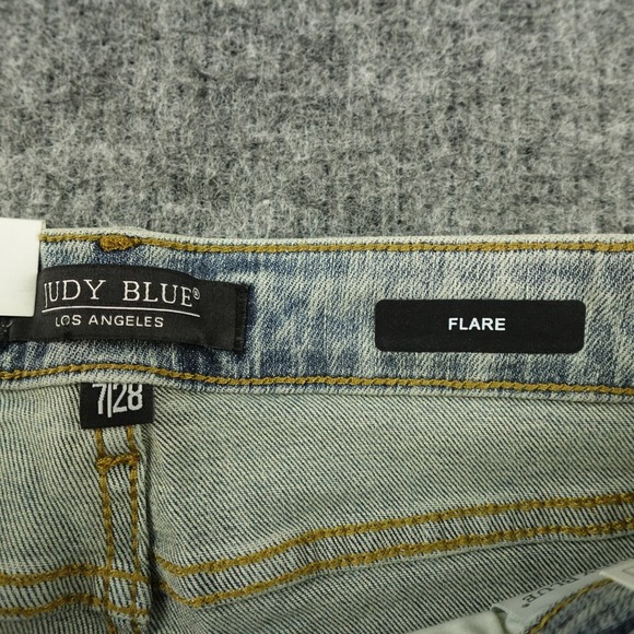 Judy Blue Jeans Womens 7/28 Denim Pin Tack Flare Mid Rise JB88655 Stretch Casual - Picture 3 of 12